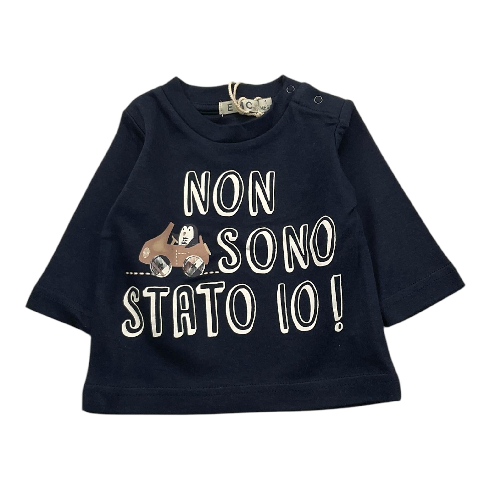 EMC shirt gircollo tinta unita con stampa Blu per Neonato BX2266 BLU EMC 