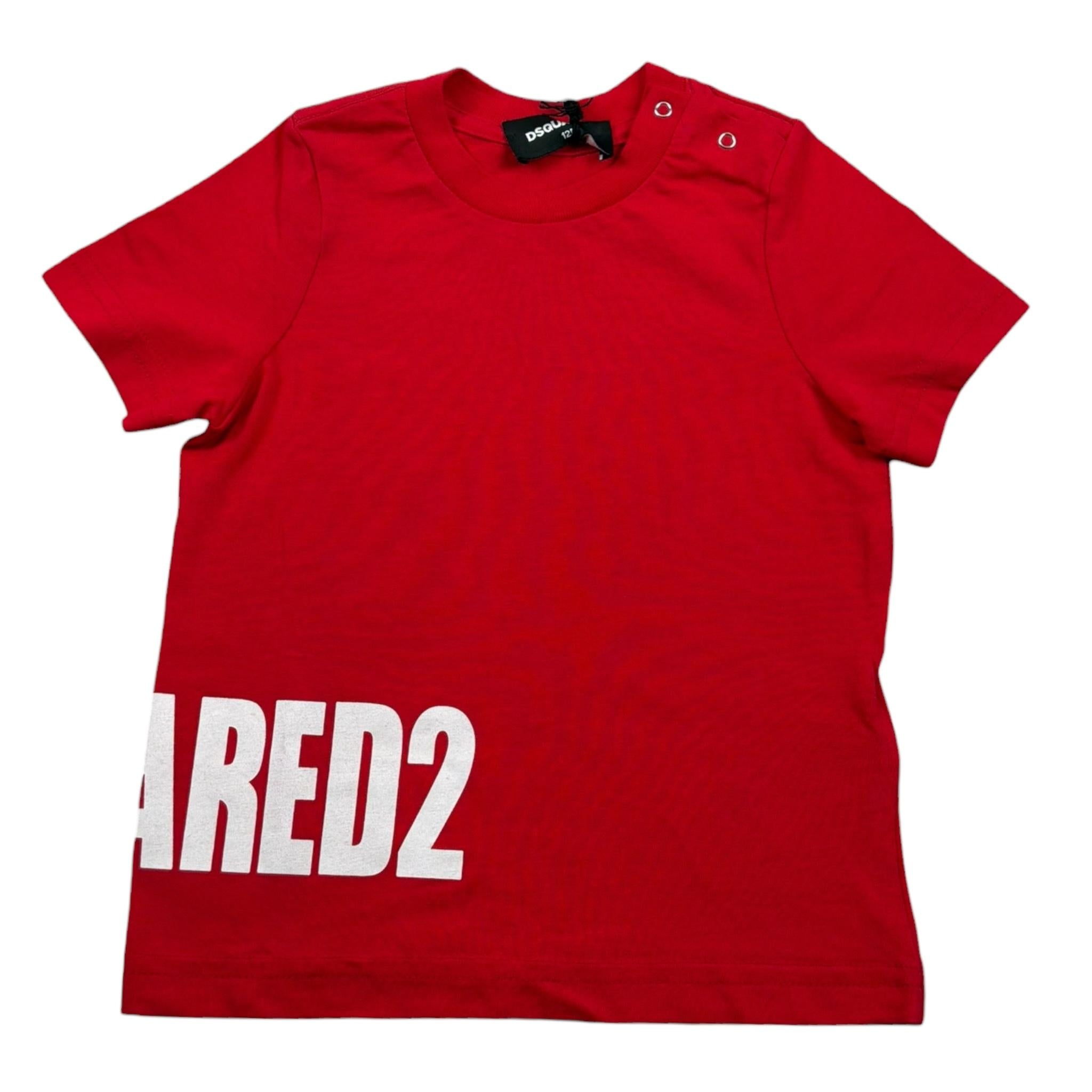 Dsquared2 T-Shirt Girocollo Tinta Unita con Stampa per Neonato DQ040Y ROSSO DSQUARED2 