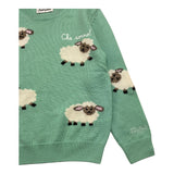 SAINT BARTH maglia girocollo tinta unita con stampa Verde per Bambina SHEEP VERDE SAINT BARTH 