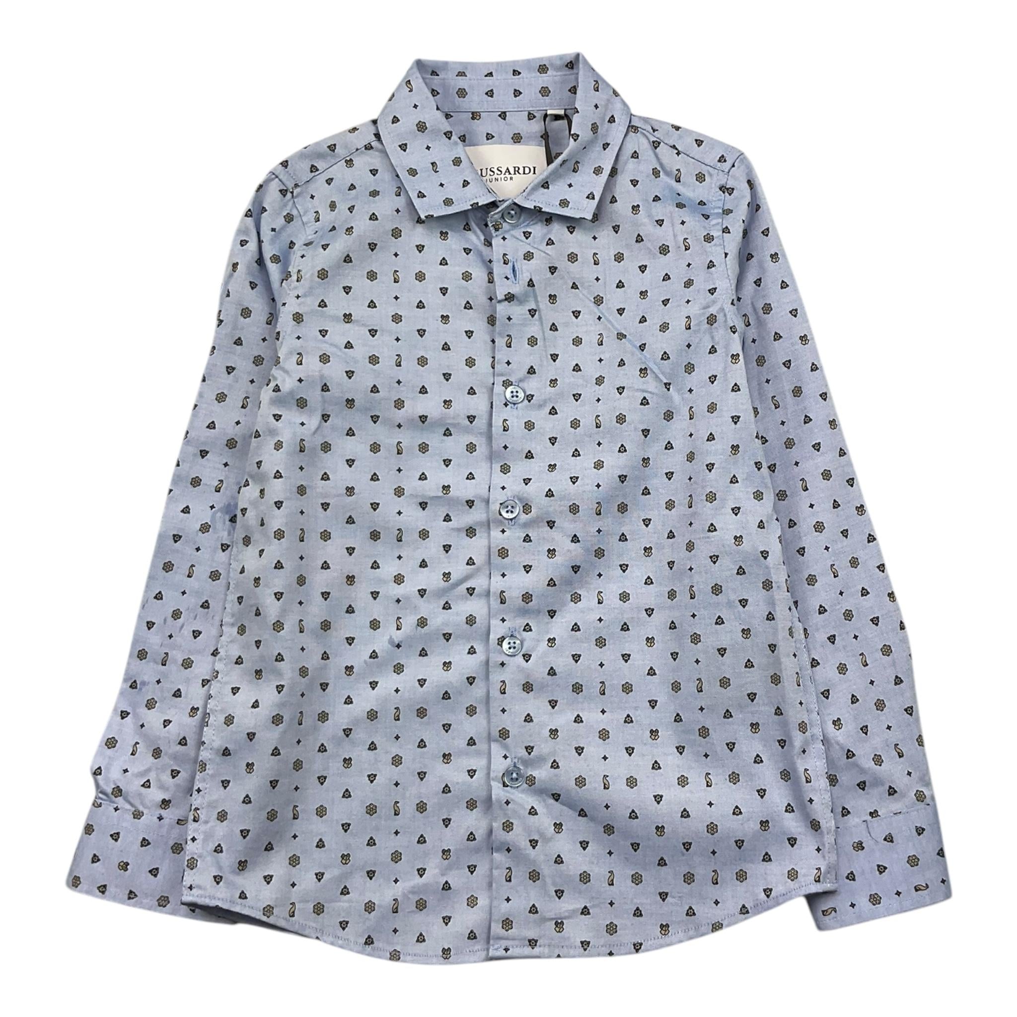 TRUSSARDI camicia tinta unita con stampa Azzurro per Bambino TBA25127CA AZZURRO TRUSSARDI 