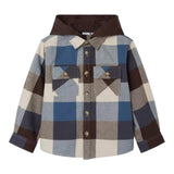 NAME.IT camicia manica lunga fantasia quadri con cappuccio Multicolor per Bambino 13237393 MULTICOLOR NAME.IT 
