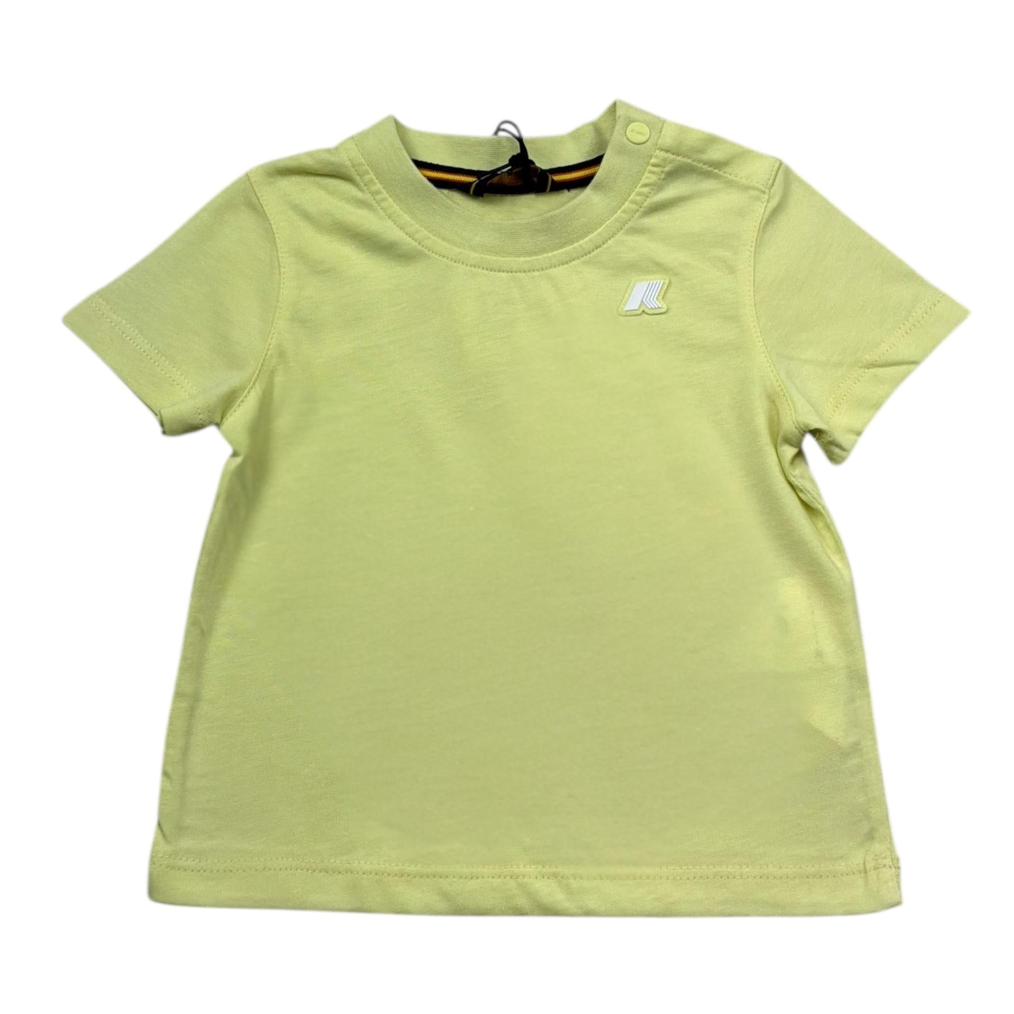 K-Way T-Shirt Girocollo Tinta Unita con Logo per Neonato K4125LWX VERDE ACIDO K-WAY 