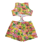 4Giveness Tuta Tinta Unita Giromanica con Fantasia per Bambina 125GCUTU5256 GIALLO 4GIVENESS 