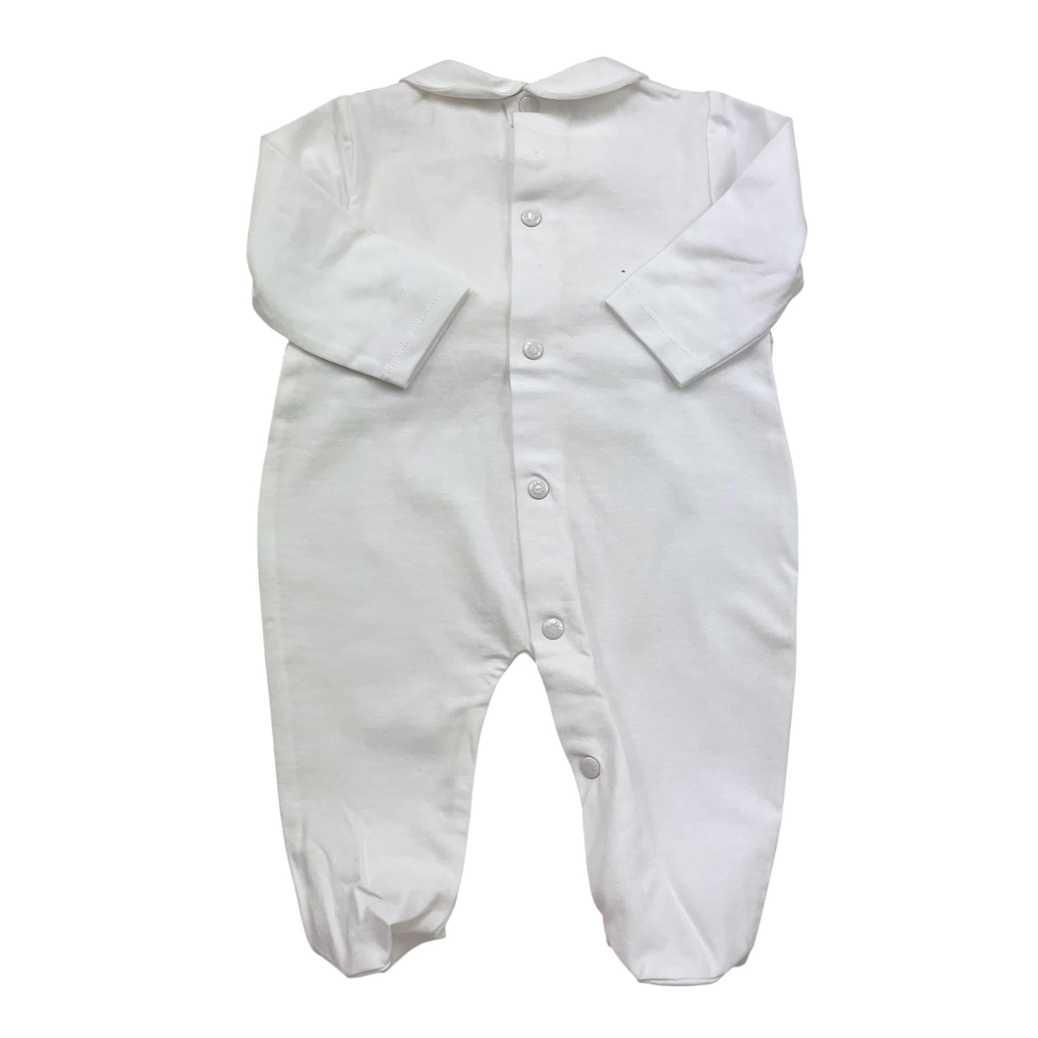 Ninnaoh Tutina Tinta Unita con Ricami E Applicazione Fiori per Neonata E2228T BIANCO NINNAOH 