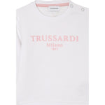 Trussardi Felpa Chiusa Girocollo Tinta Unita con Logo per Neonata TIP25008FE BIANCO TRUSSARDI 