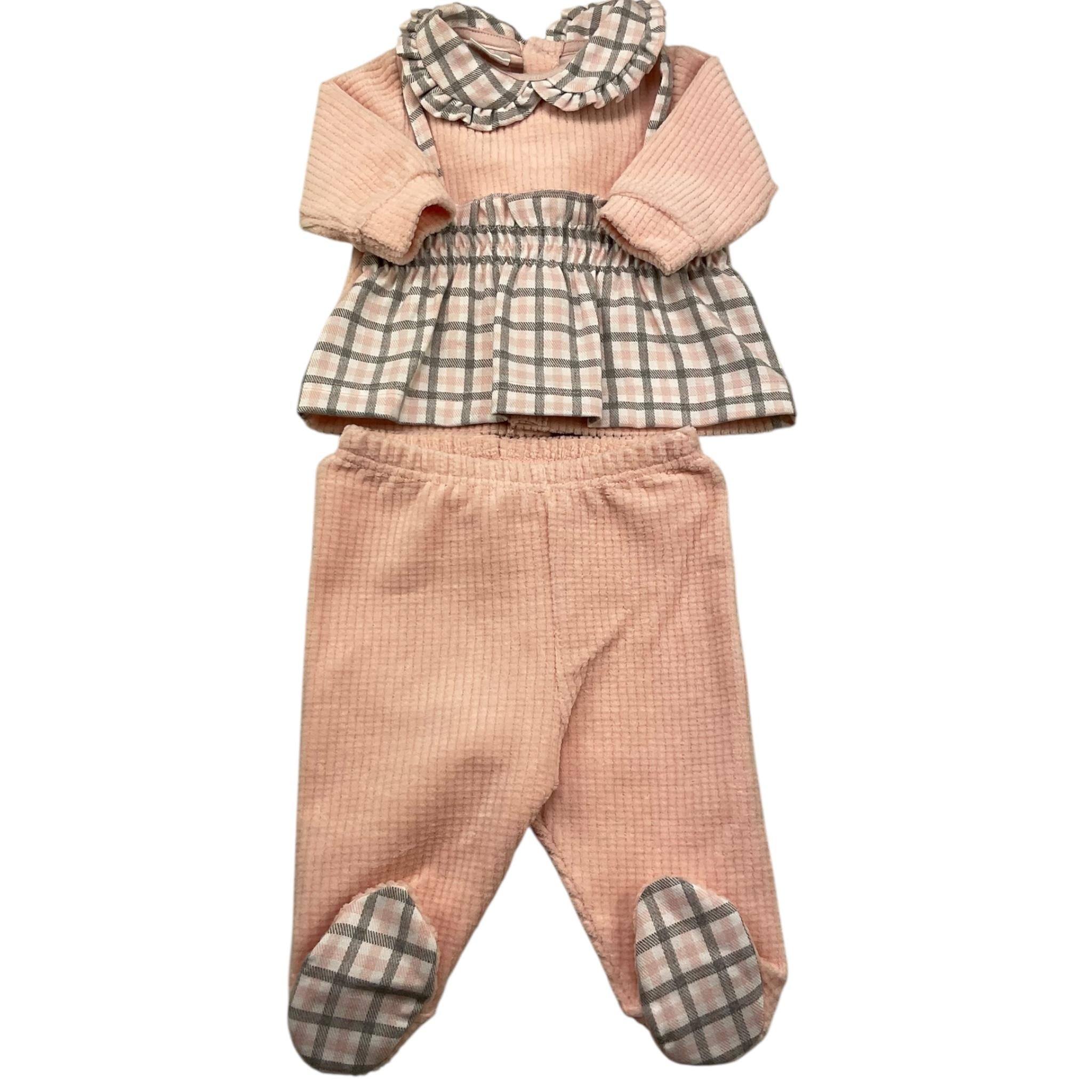 BABY VIP complet 2 pezzi shirt-ghettina bicolore Rosa per Neonata T3810 ROSA BABY VIP 