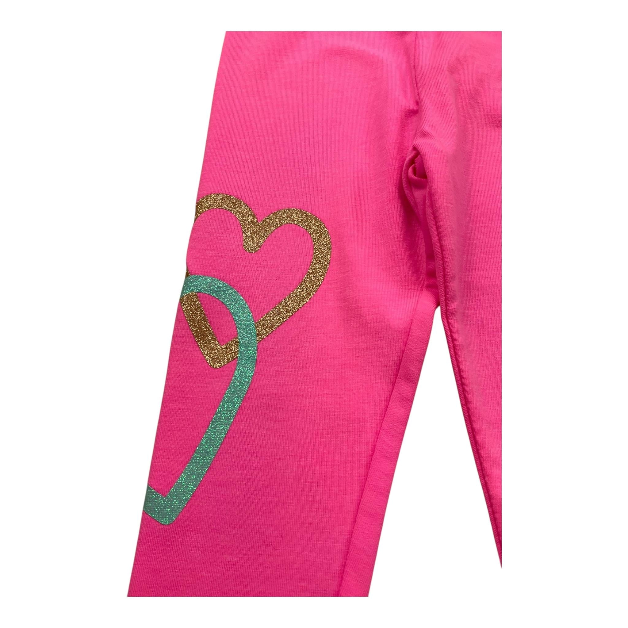 BillIEBLUSH leggins tinta unita con stampe cuori Fuxia per Neonata U20443XXN FUXIA BillIEBLUSH 