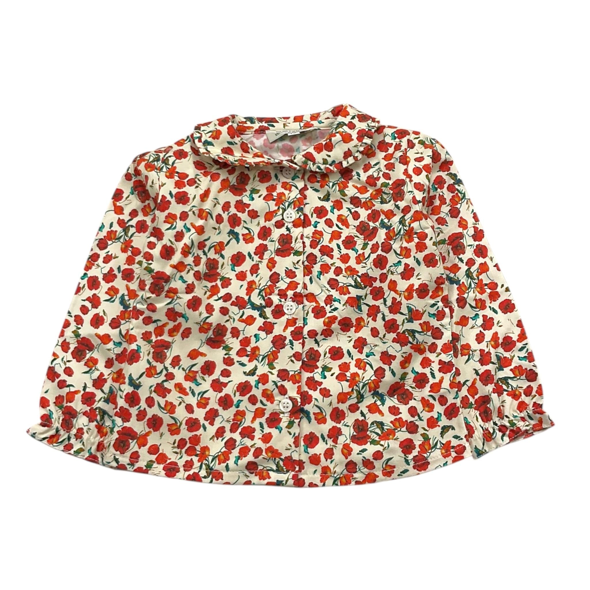 PAIO CRIPPA camicia tinta unita con fantasia fiori Panna per Bambina MARACAS PANNA PAIO CRIPPA 