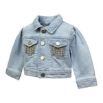 Miss Grant Giubbno In Denim Tinta Unita con Applicazioni per Bambina MG1033J AZZURRO MISS GRANT 