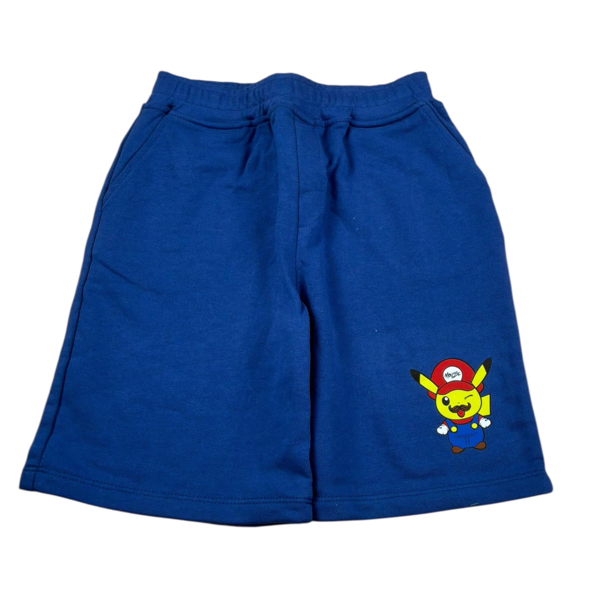 Mousse Bermuda Tinta Unita con Elastico In Vita per Bambino PIKAMARIOOO BLU MOUSSE 