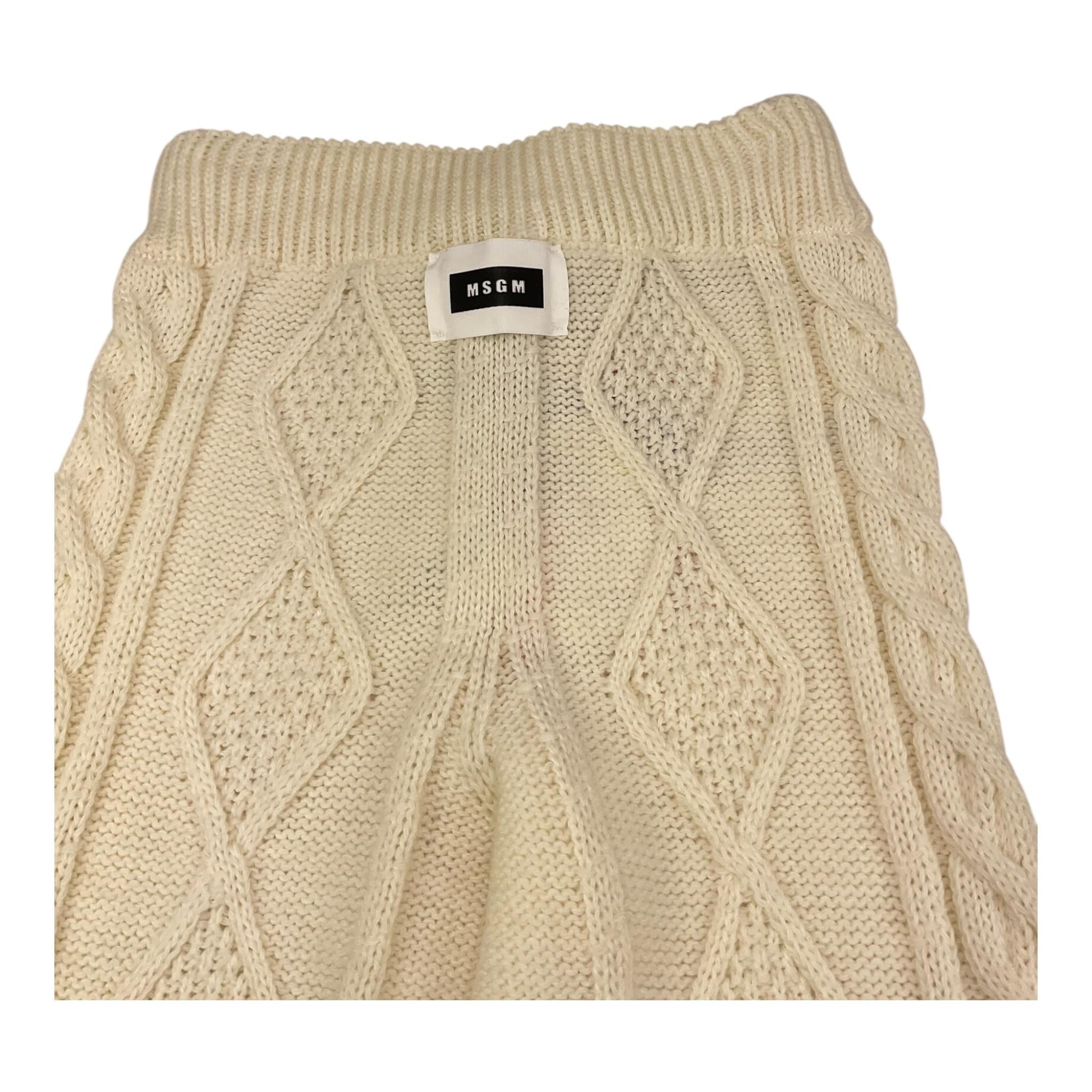 MSGM pantalone tinta unita in magliap Panna per Bambina F3MSJGPA21 PANNA MSGM 