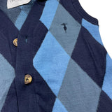 TRUSSARDI gilet tinta unita con fantasia a rombi Blu per Bambino TBA25129GL BLU TRUSSARDI 