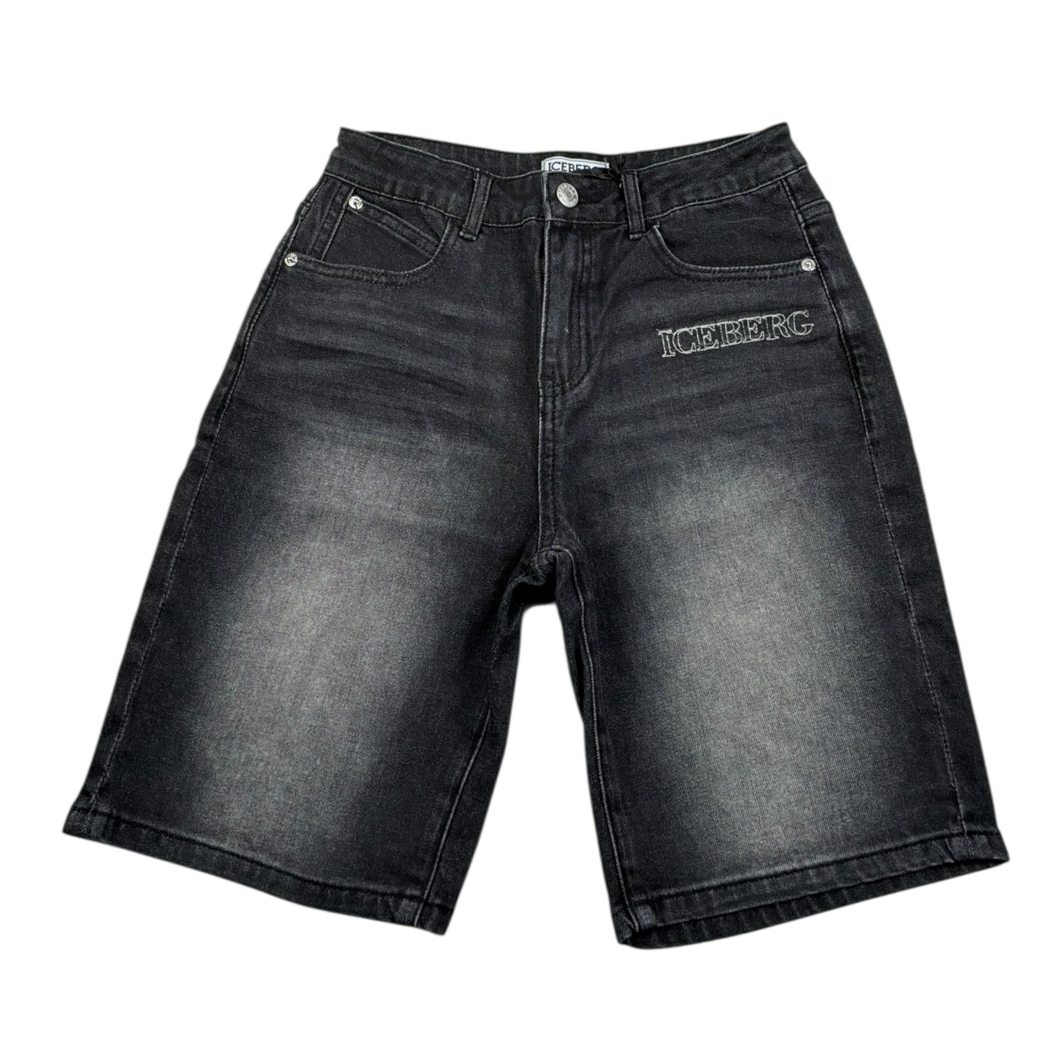Iceberg Bermuda In Denim Tinta Unita per Bambino BMICE5102J NERO ICEBERG 