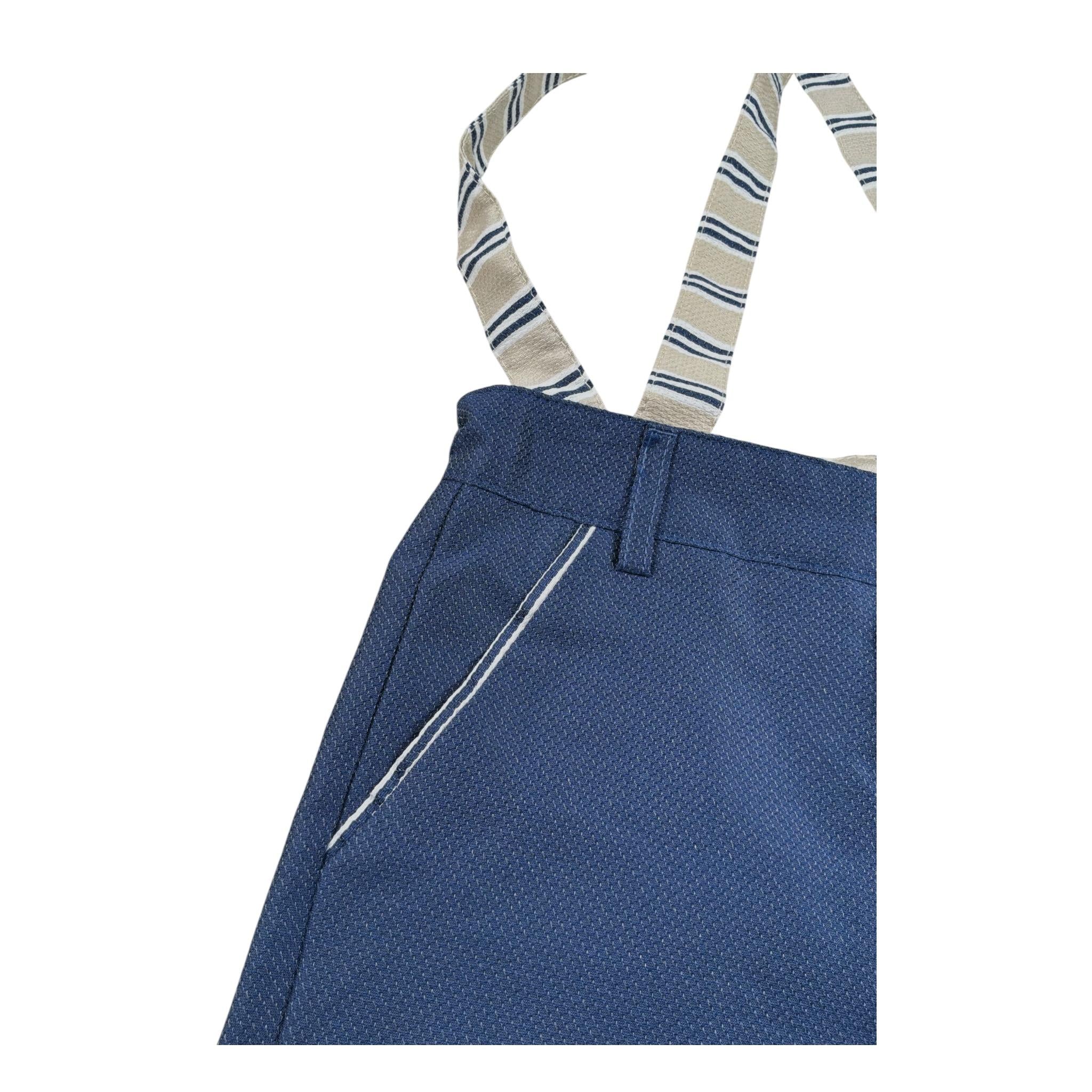 New Gereration Bermuda tinta unita con Bretelle Blu per Bambino 221352 BLU NEW GERERATION 