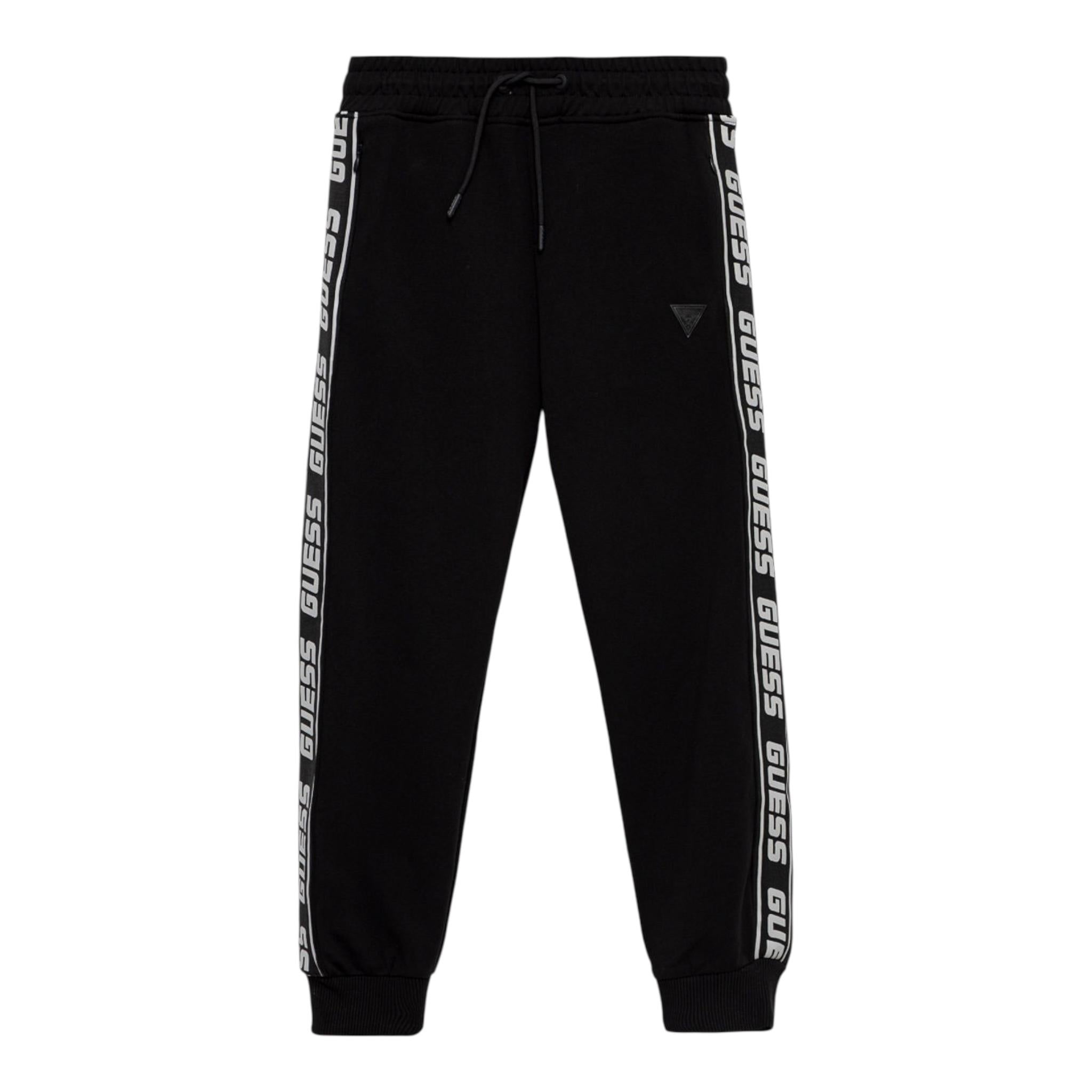 GUESS pantalone tuta tinta unita logato Nero per Bambino L2YQ48K6ZS1 NERO GUESS 