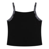 Calvin Klein Top Tinta Unita A Bretelline Nero per Bambina