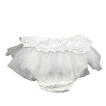 Seerose Completo 2 Pezzi Coulotte Tinta Unita con Tulle-Body per Neonata 362 BIANCO SEEROSE 
