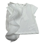 M+E' T-Shirt Girocollo tinta unita con Tulle Bianco per Bambina UE1768X BIANCO M+E' 