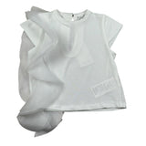 M+E' T-Shirt Girocollo tinta unita con Tulle Bianco per Bambina UE1768X BIANCO M+E' 