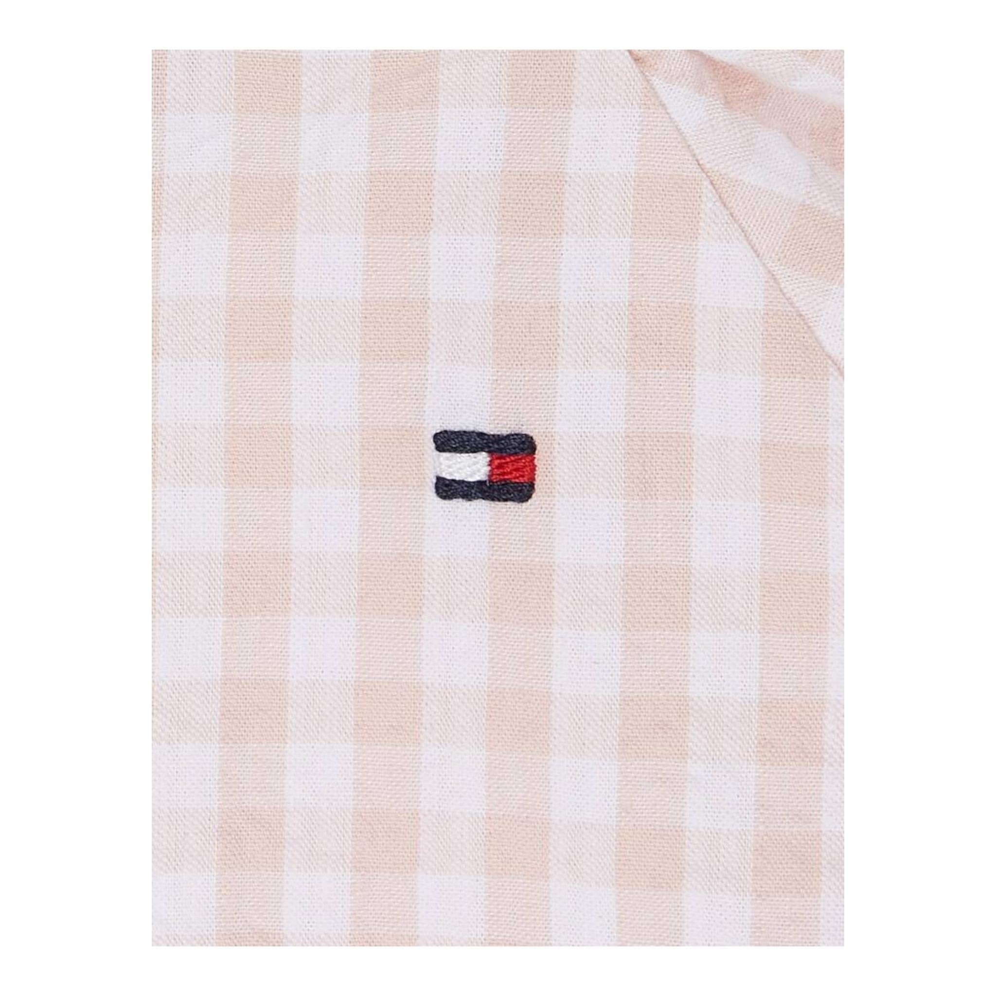 Tommy Hilfiger Pagliaccetto Tinta Unita con Fantasia Quadri per Neonata KN0KN0 ROSA TOMMY HILFIGER 