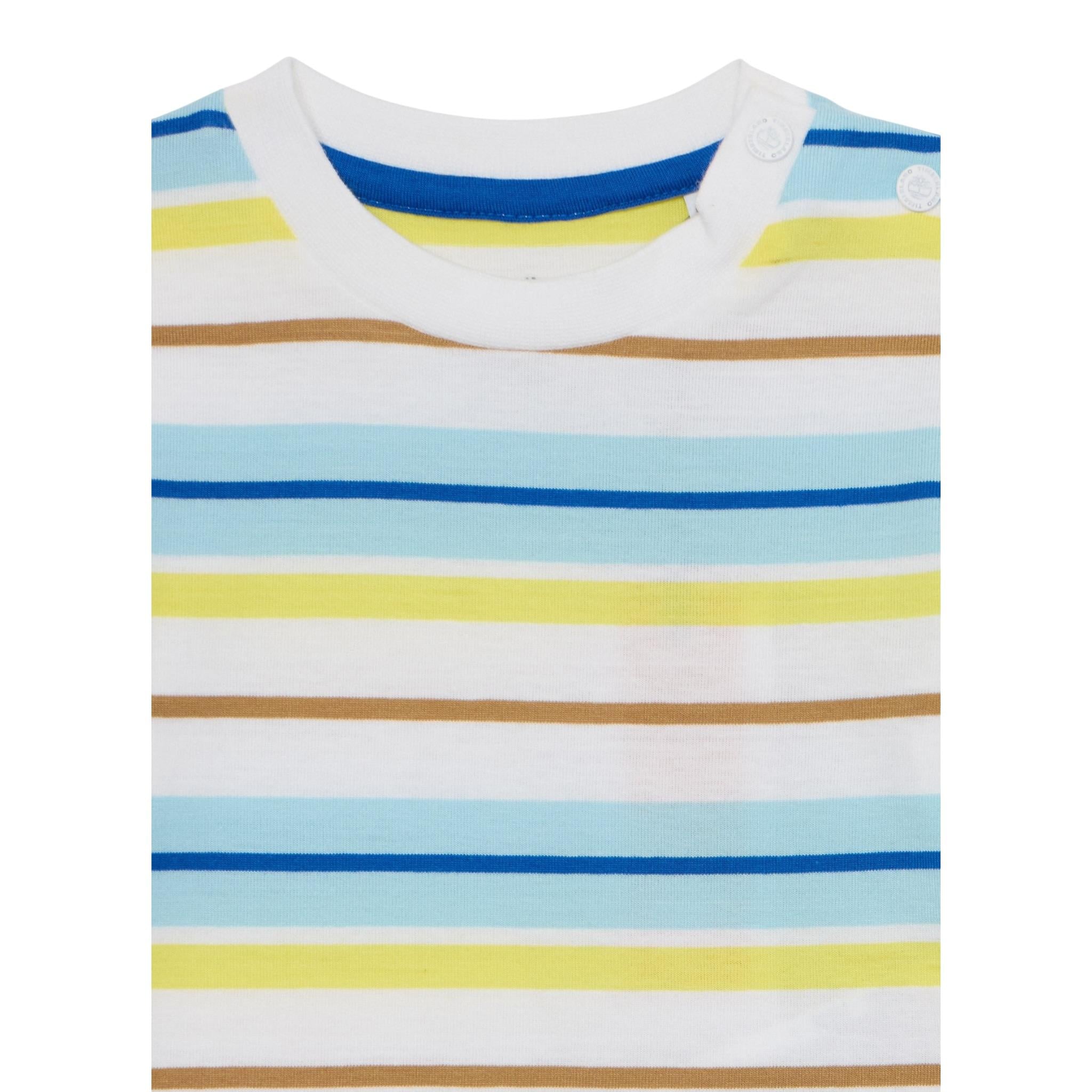 Timberland T-Shirt Tinta Unita con Fantasia A Righe per Bambino T60513NX BIANCO TIMBERLAND 