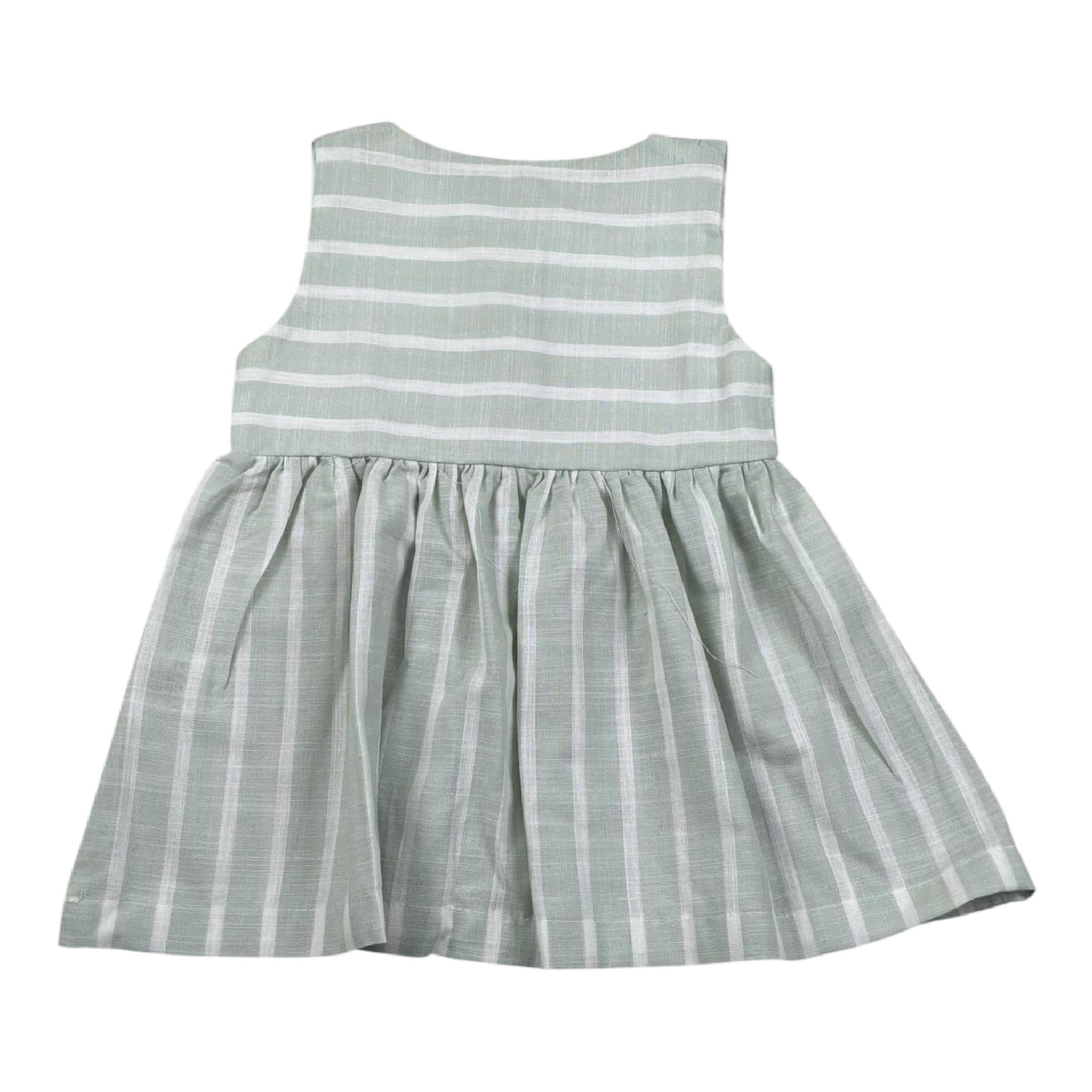 Babyvip Abito Tinta Unita con Fantasia A Righe per Neonata T1352 VERDE BABYVIP 