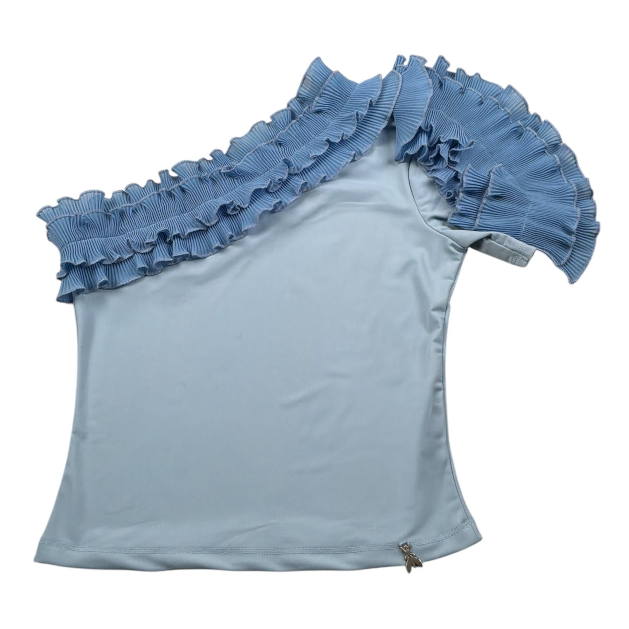 Patrizia Pepe T-Shirt Monospalla tinta unita Azzurro per Bambina 7M0777 AZZURRO PATRIZIA PEPE 