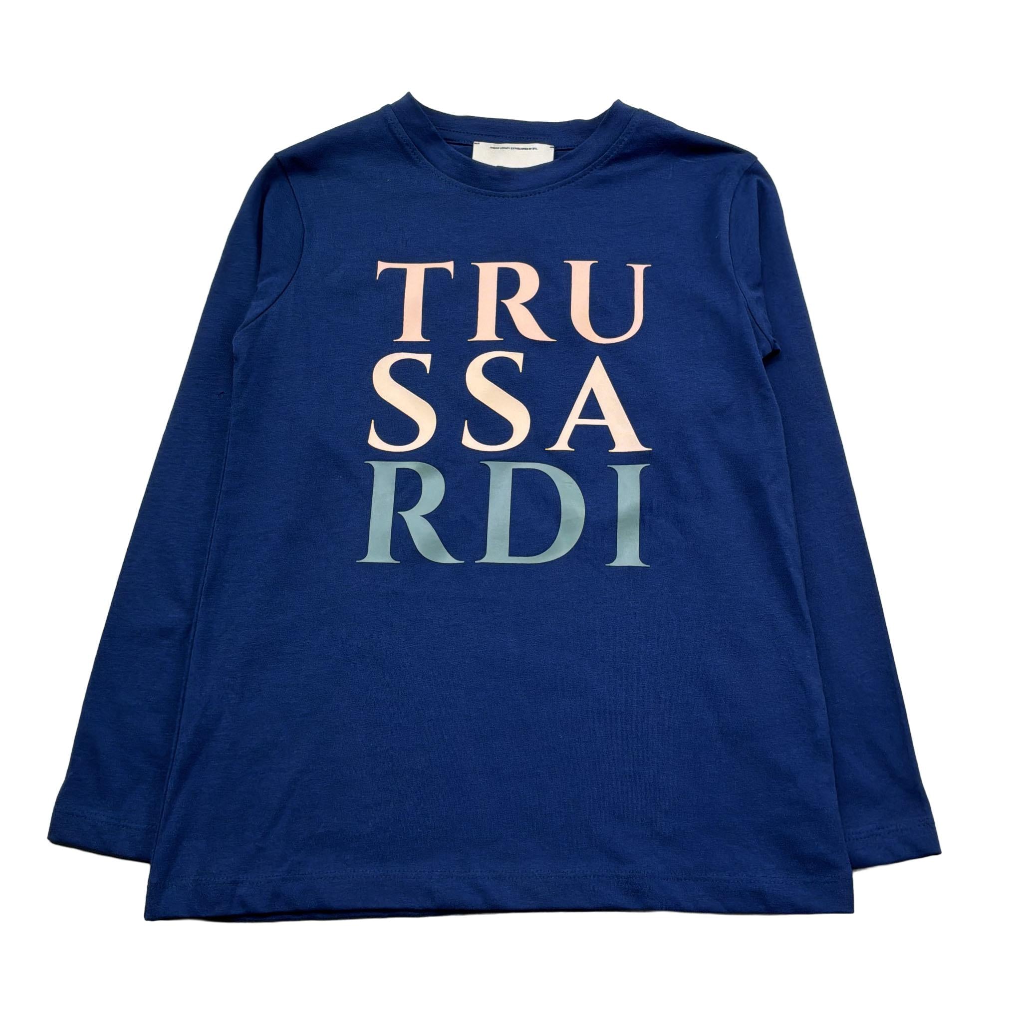Trussardi Shirt Girocollo Tinta Unita con Logo per Bambino TGP26015TS BLU TRUSSARDI 