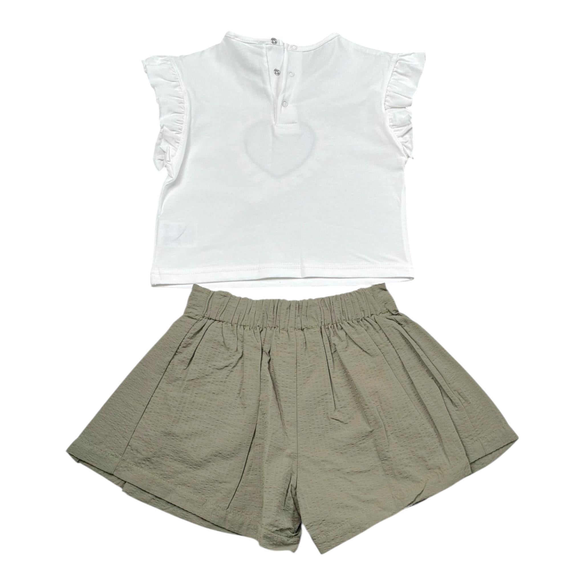 Lalalu' Completo 2 Pezzi T-Shirt-Short Bicolore per Neonata CCTL15P BIANCO/VERDE LALALU' 