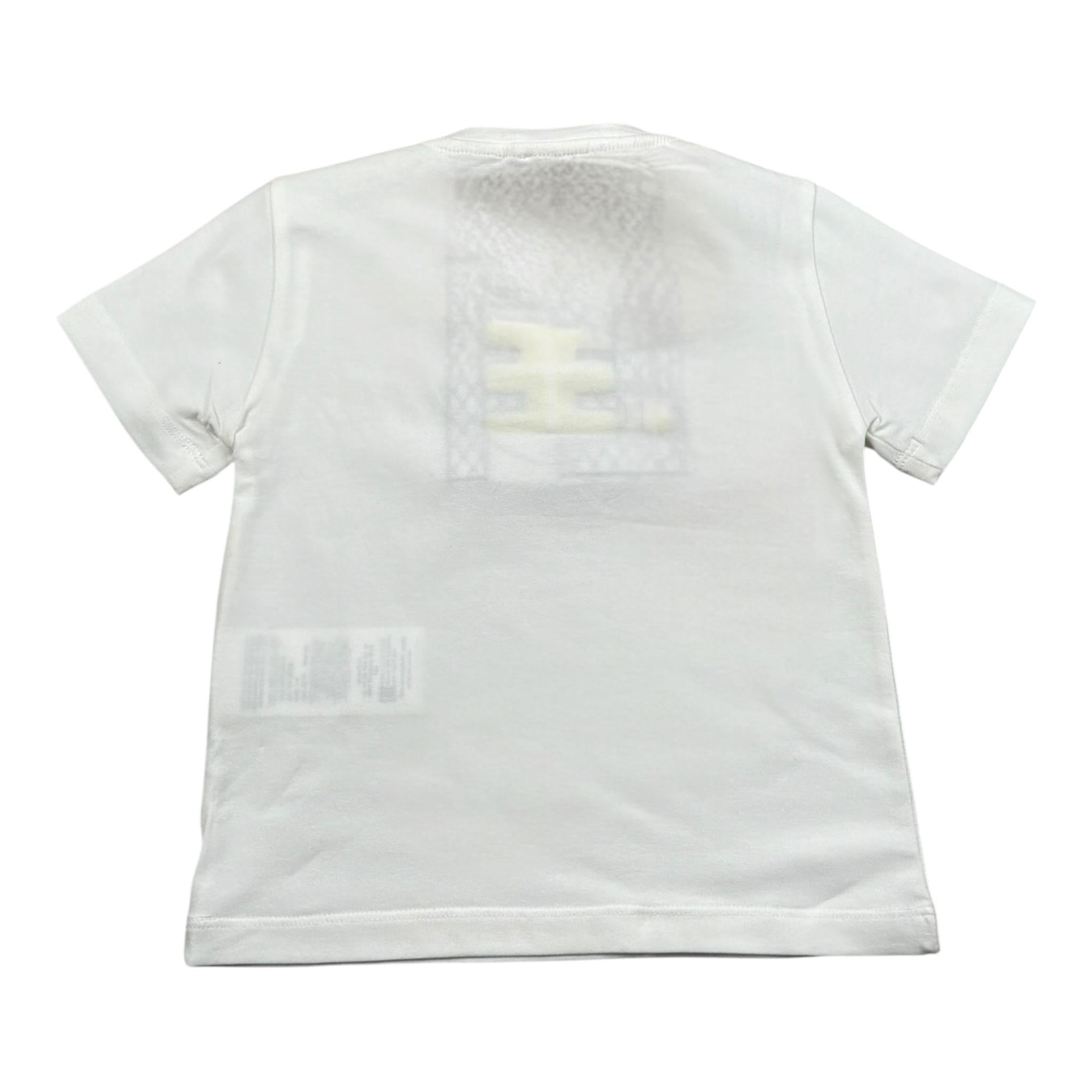 Elisabetta Franchi T-Shirt Girocollo Tinta Unita con Logo per Bambina EFTS185 BIANCO ELISABETTA FRANCHI 