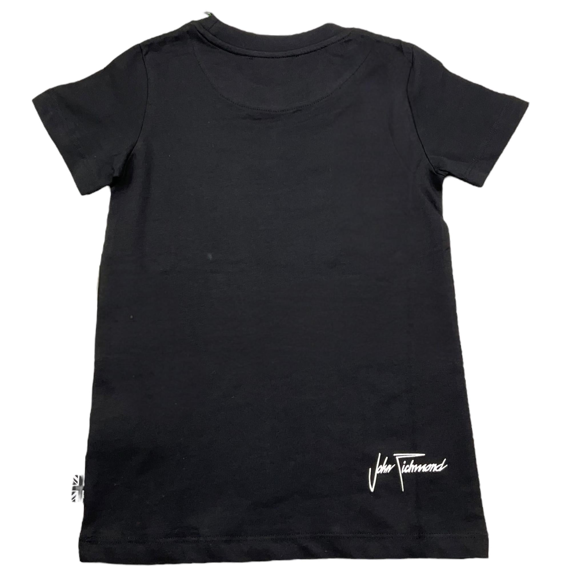 JOHN RICHMOND t-shirt girocollo tinta unita con logo Nero per Bambino RBA24048TS NERO JOHN RICHMOND 