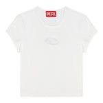 Diesel T-Shirt Girocollo Tinta Unita con Logo per Bambina J01830 BIANCO DIESEL 