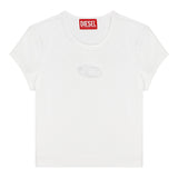 Diesel T-Shirt Girocollo Tinta Unita con Logo per Bambina J01830 BIANCO DIESEL 