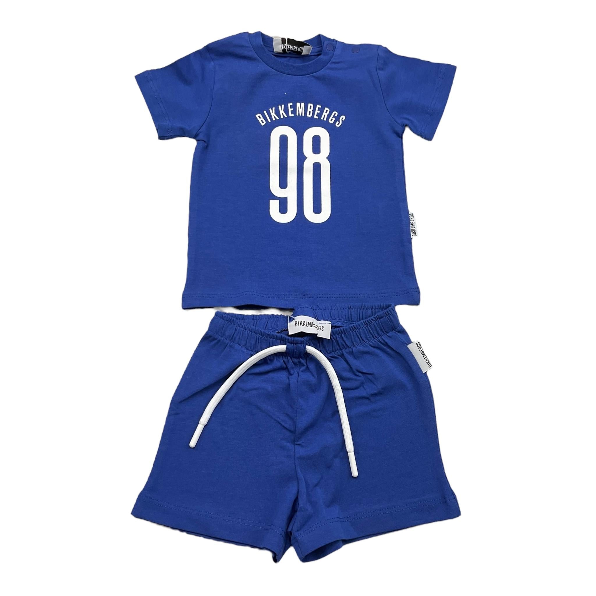 Bikkembergs Completo 2 Pezzi Tinta Unita T-Shirt-Bermuda per Neonato BK3416 BLU BiKKEMBERGS 