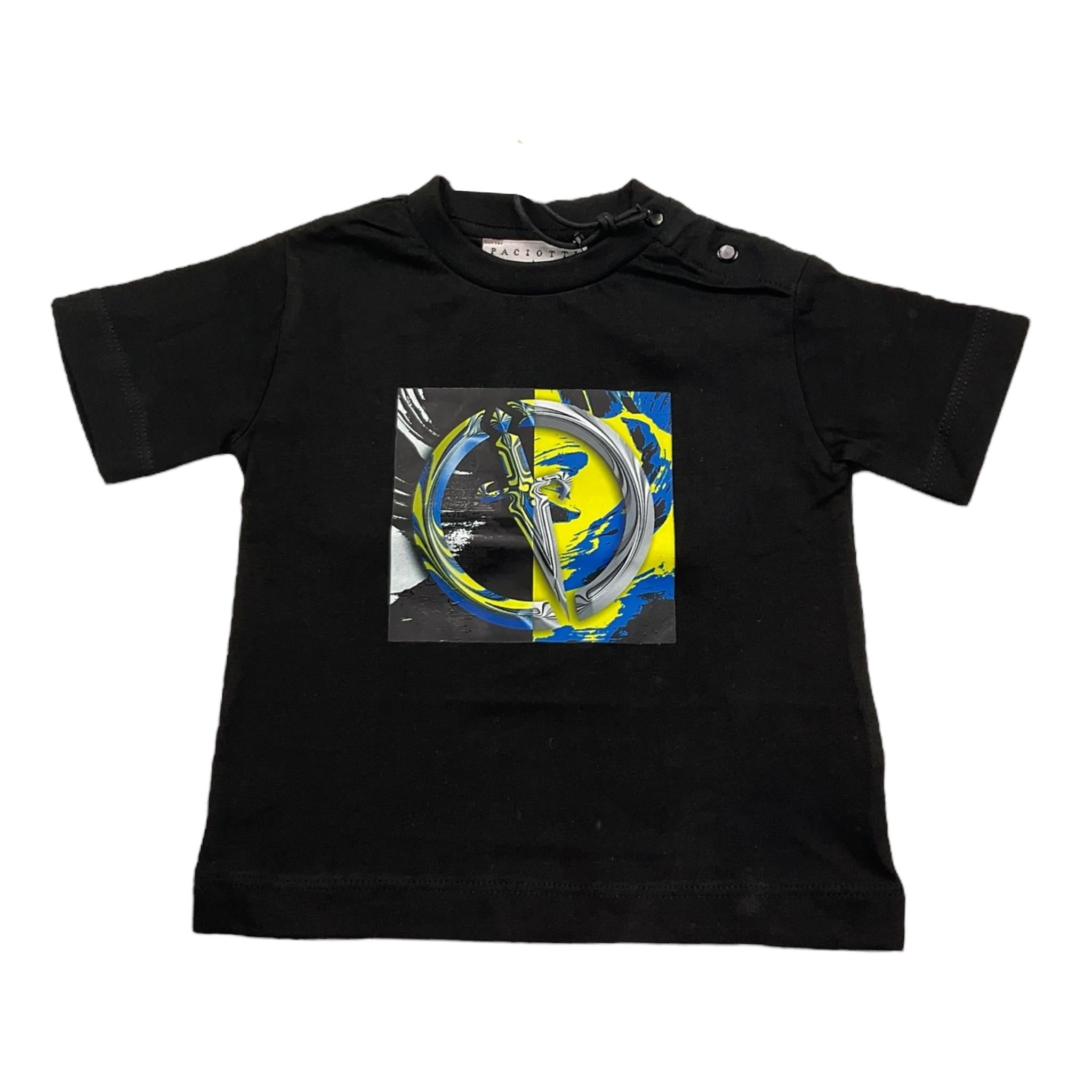 Cesare Paciotti T-Shirt Girocollo Tinta Unita con Stampa per Neonato TSP5107BX NERO CESARE PACIOTTI 