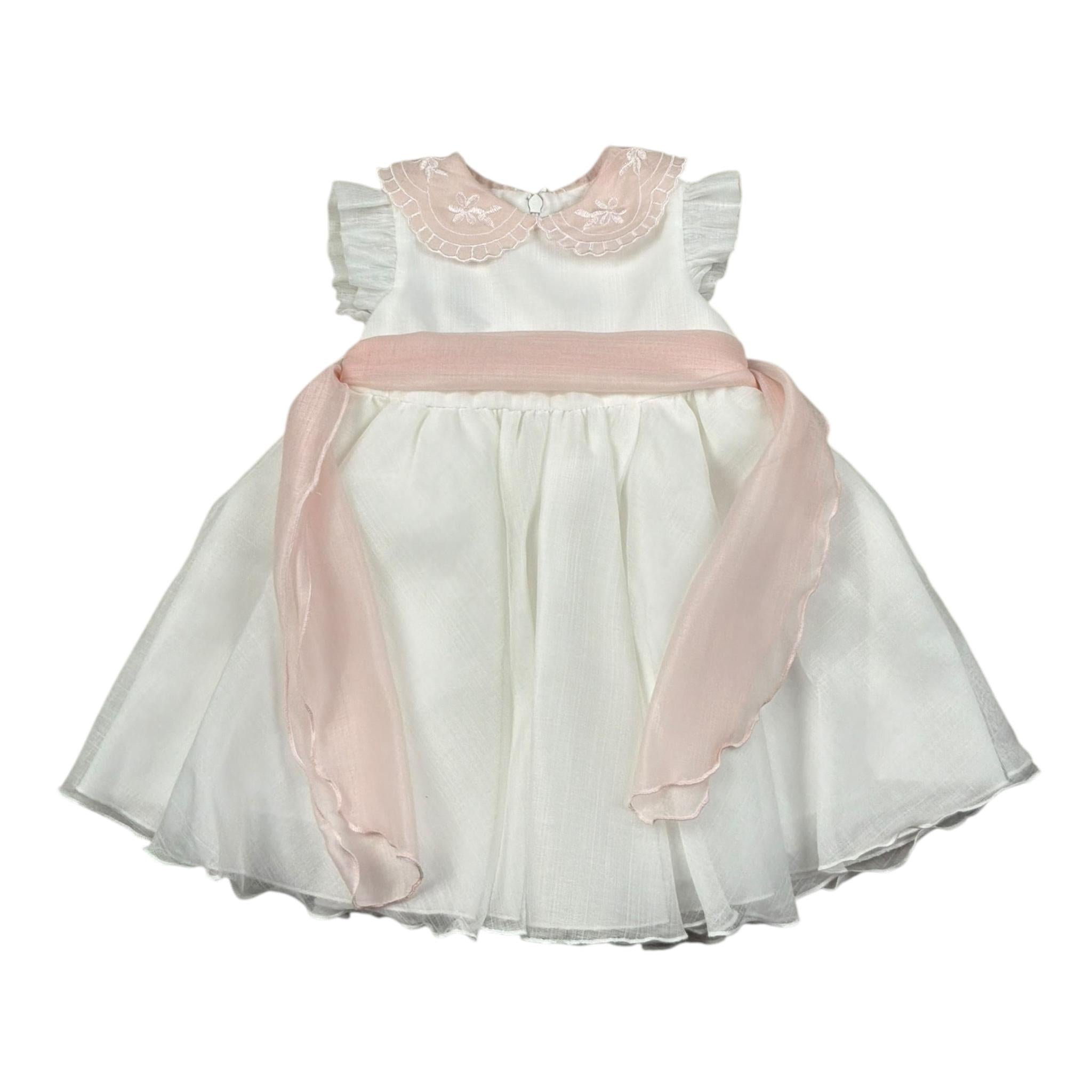 Barcellino Abito Mezza Manica Tinta Unita  per Neonata 120732 BIANCO BARCELLINO 