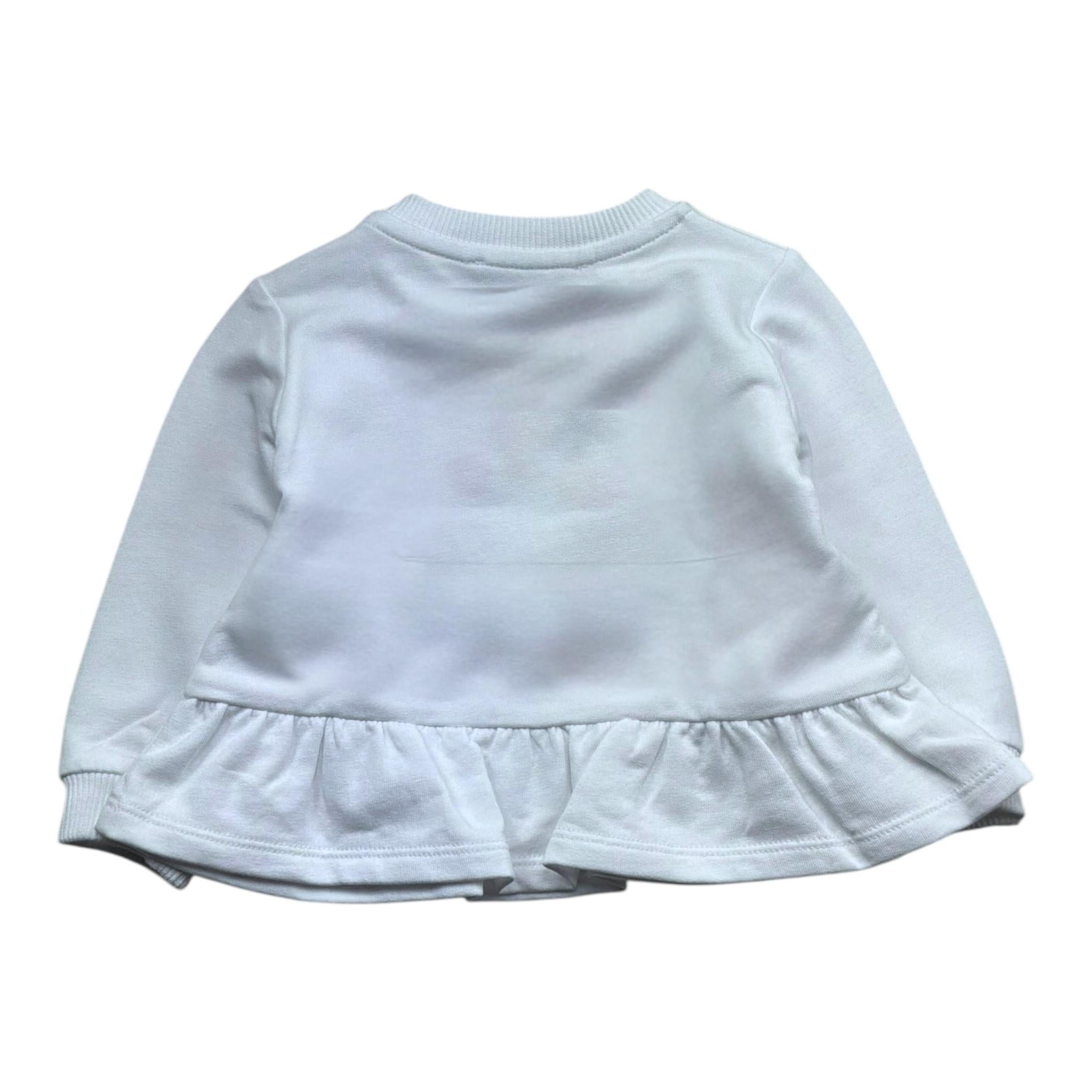 Moschino Felpa Girocollo Tinta Unita con Stampa per Neonata MDF035 BIANCO MOSCHINO 