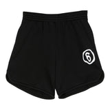 Maison Margiela Bermuda In Felpa Tinta Unita Con Stampa In Contrasto Nero Per Bambino