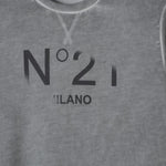 N°21 felpa tinta unita girocollo con stampa Grigio per Bambino N21970 GRIGIO N°21 