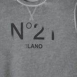 N°21 felpa tinta unita girocollo con stampa Grigio per Bambino N21970 GRIGIO N°21 