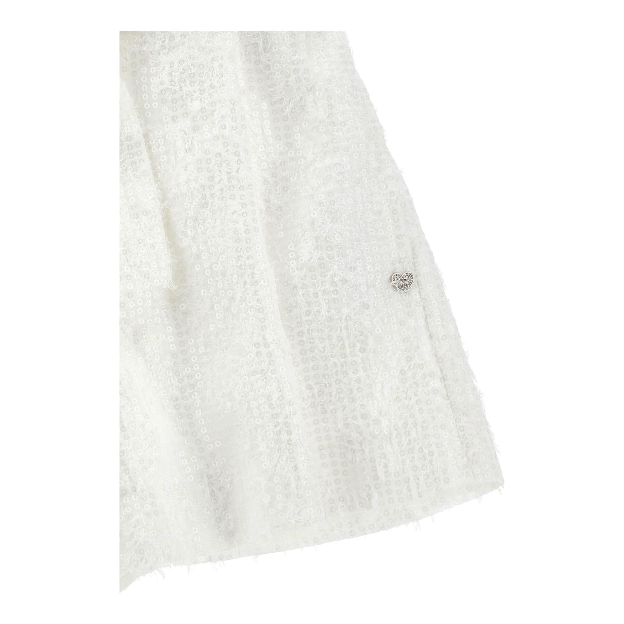 Monnalisa Short Tinta Unita con Paillettes per Bambina 71E406 BIANCO MONNALISA 