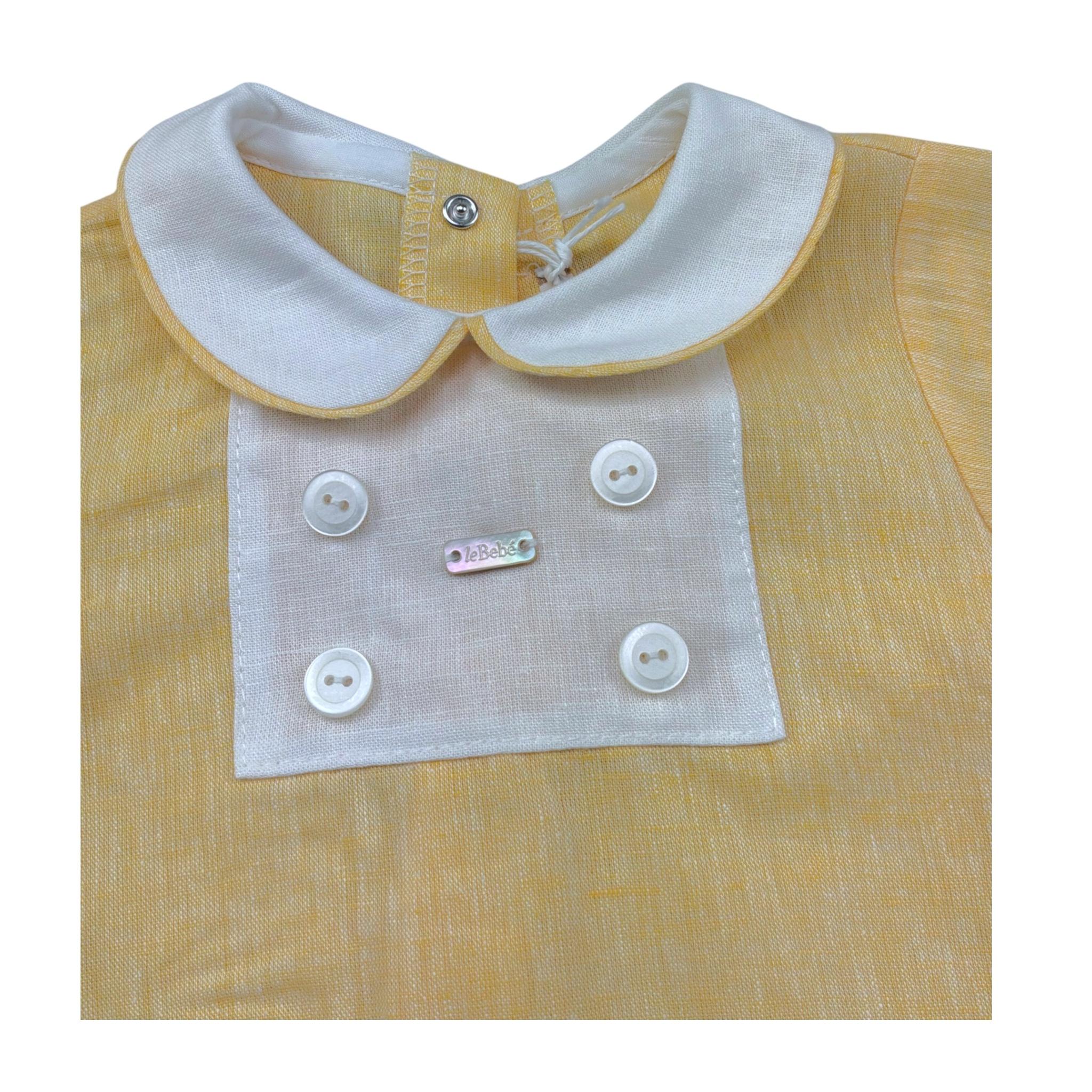 Le Bebe' Pagliaccetto Mezza Manica Bicolore per Neonato LBB5409 BIANCO/GIALLO LE BEBE' 