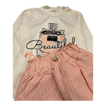MONO STAR completo 2 pezzi shirt-gonna Bianco/rosa per Neonata M400 BIANCO/ROSA MONO STAR 