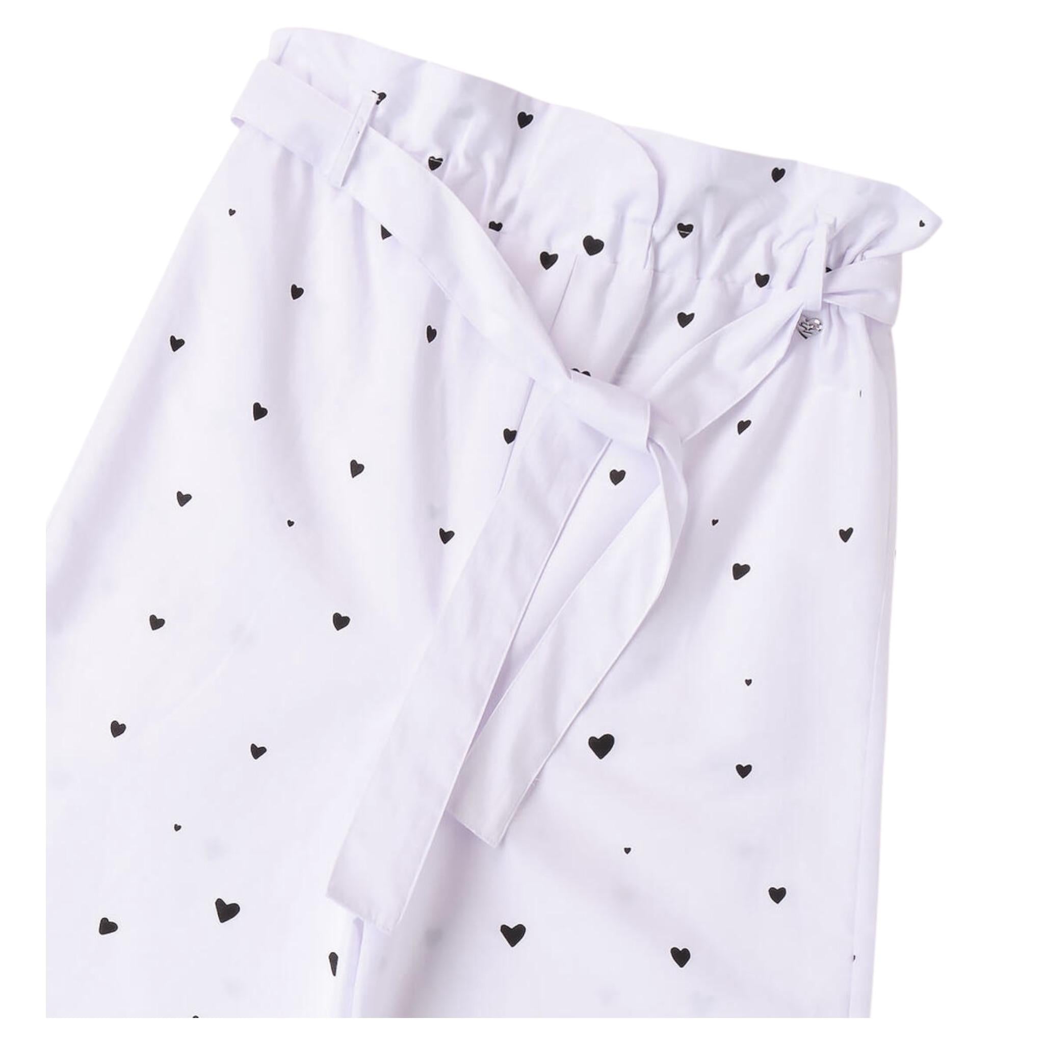 Sarabanda Pantalone Modello Palazzo Tinta Unita con Elastico In Vita per Bambina 8538 BIANCO SARABANDA 