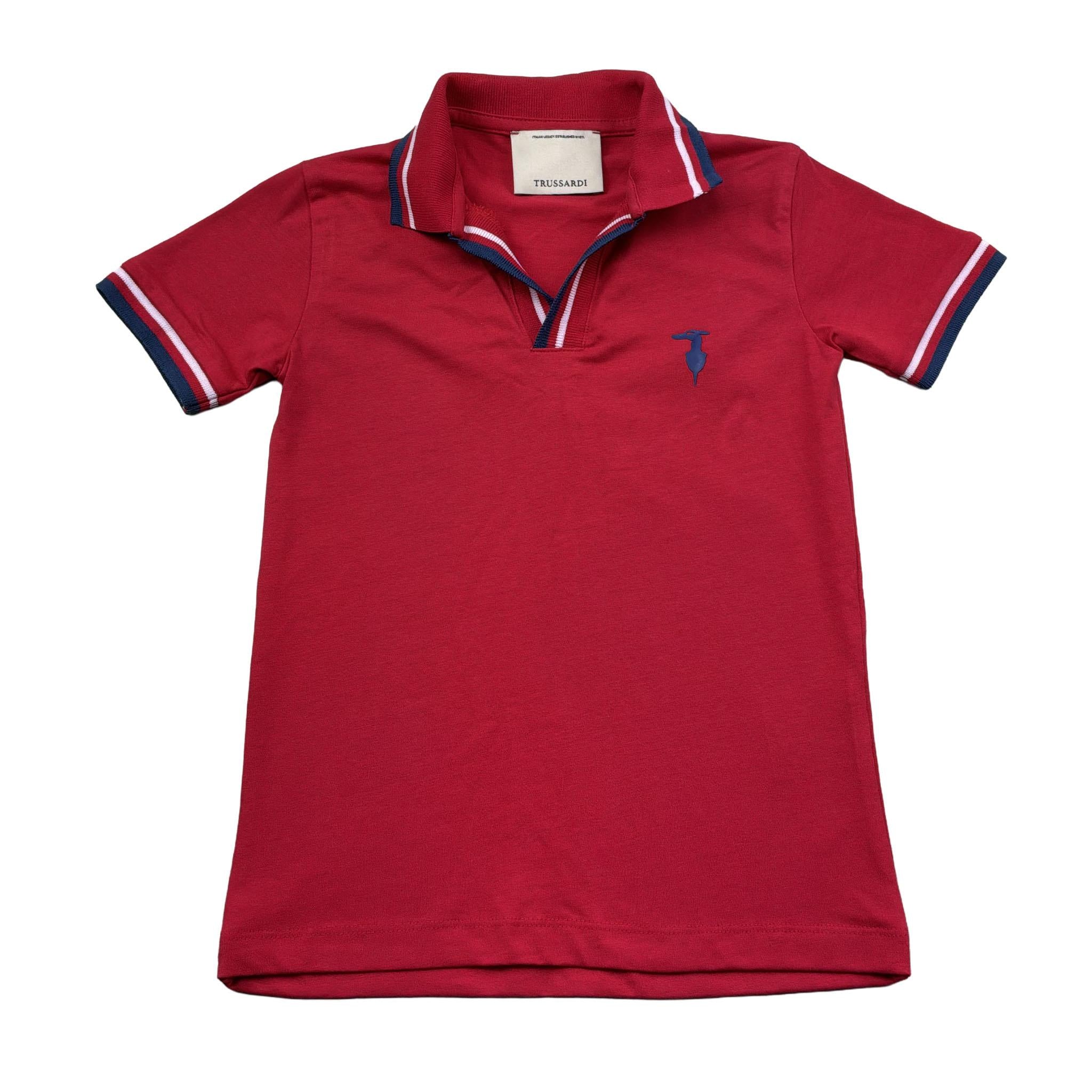 polo mezza manica tinta unita con logo TBP26003PO ROSSO TRUSSARDI 