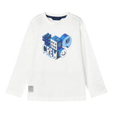 MAYORAL shirt girocollo tinta unita con stampa in contrasto Bianco per Bambino 4059 BIANCO MAYORAL 