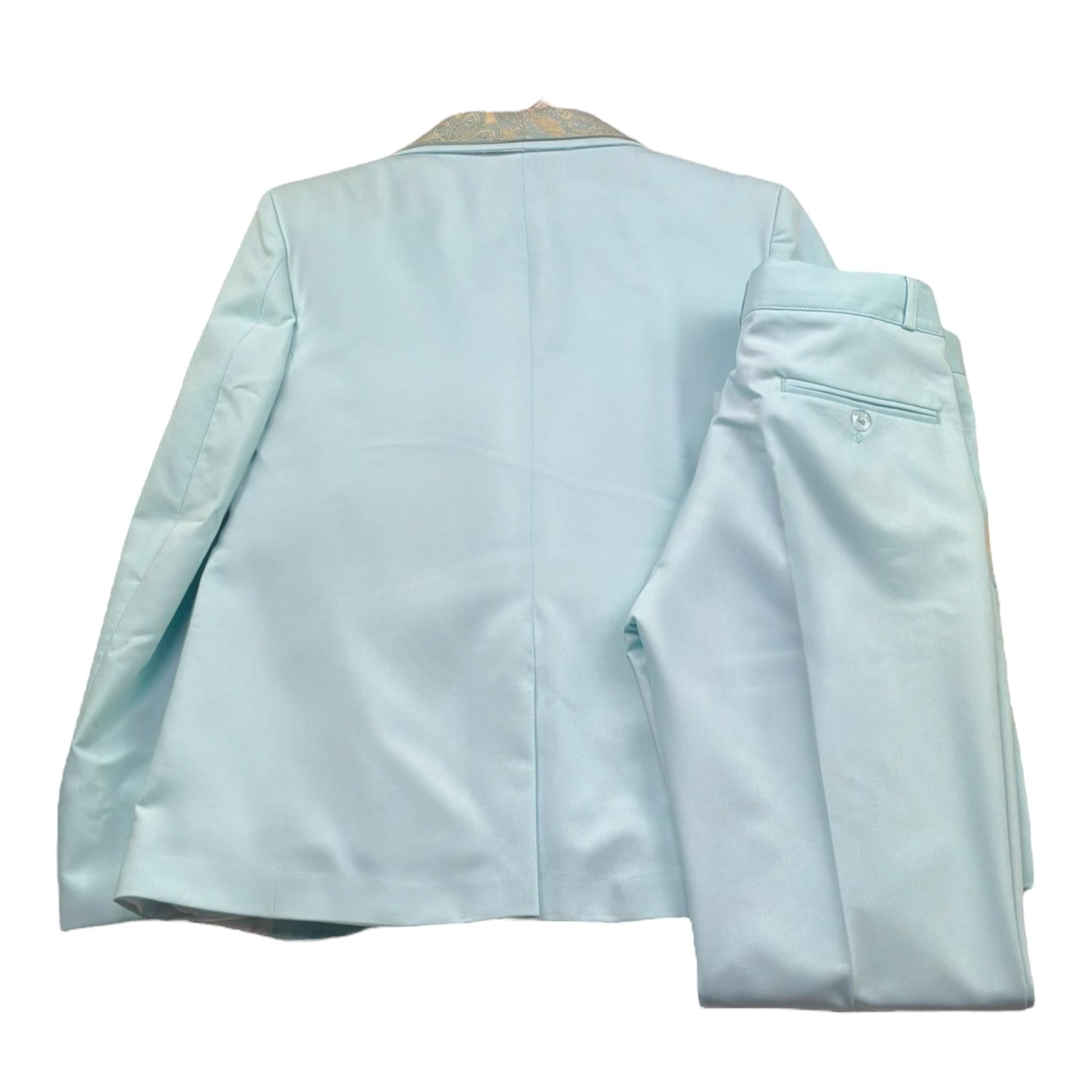 Notaro Of Kids Completo 5 Pezzi Papillion-Camicia-Giacca-Gilet-Pantalone per Bambino BK2072 AZZURRO NOTARO OF KIDS 