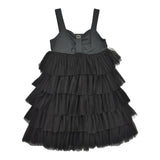 Twinset Abito Tinta Unita Giromanica con Tulle per Bambina 231GJ2A90 NERO TWINSET 
