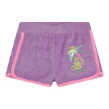 Billieblush Short Tinta Unita con Stampa e Profili In Contrasto Viola per Bambina