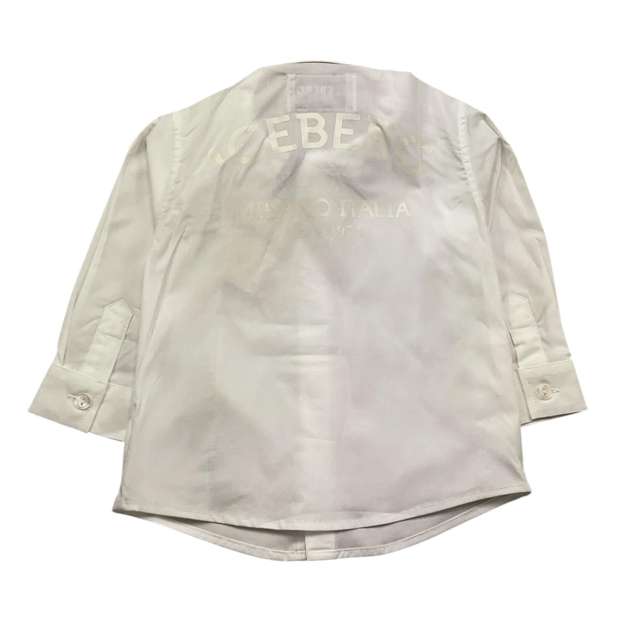 Iceberg Camicia Manica Lunga Tinta Unita con Logo per Bambino CMICE5103BJ PANNA ICEBERG 